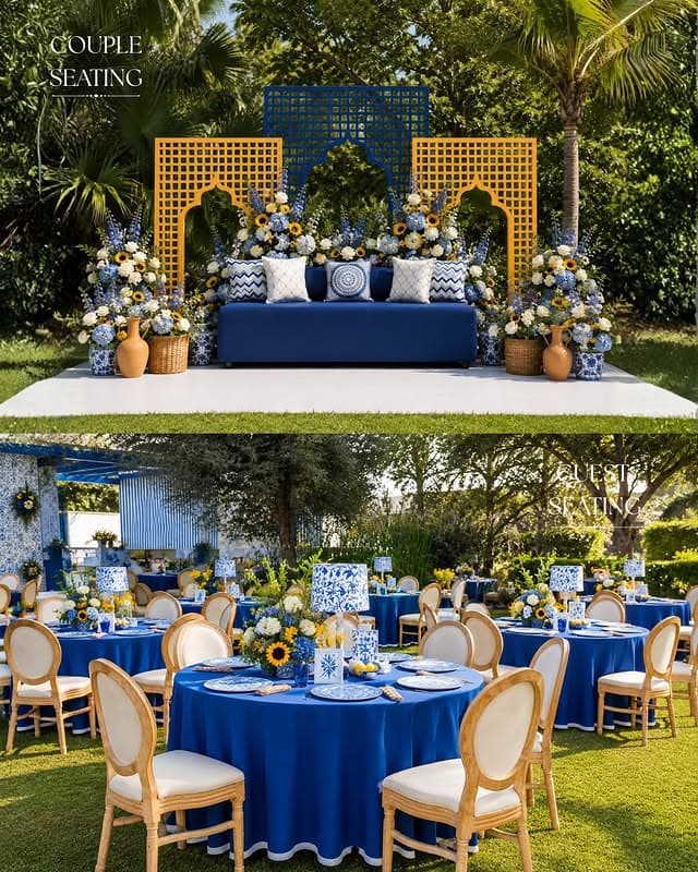 Blue & Gold Couple Seating